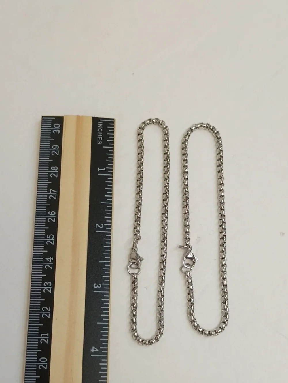 Silver Chain Bracelet Set Delicate Link Layered Stack 2 Piece